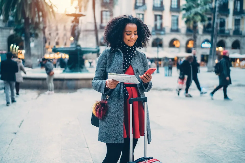 A Confident Solo Traveler Exploring A New City A Confident Solo Traveler Exploring A New City