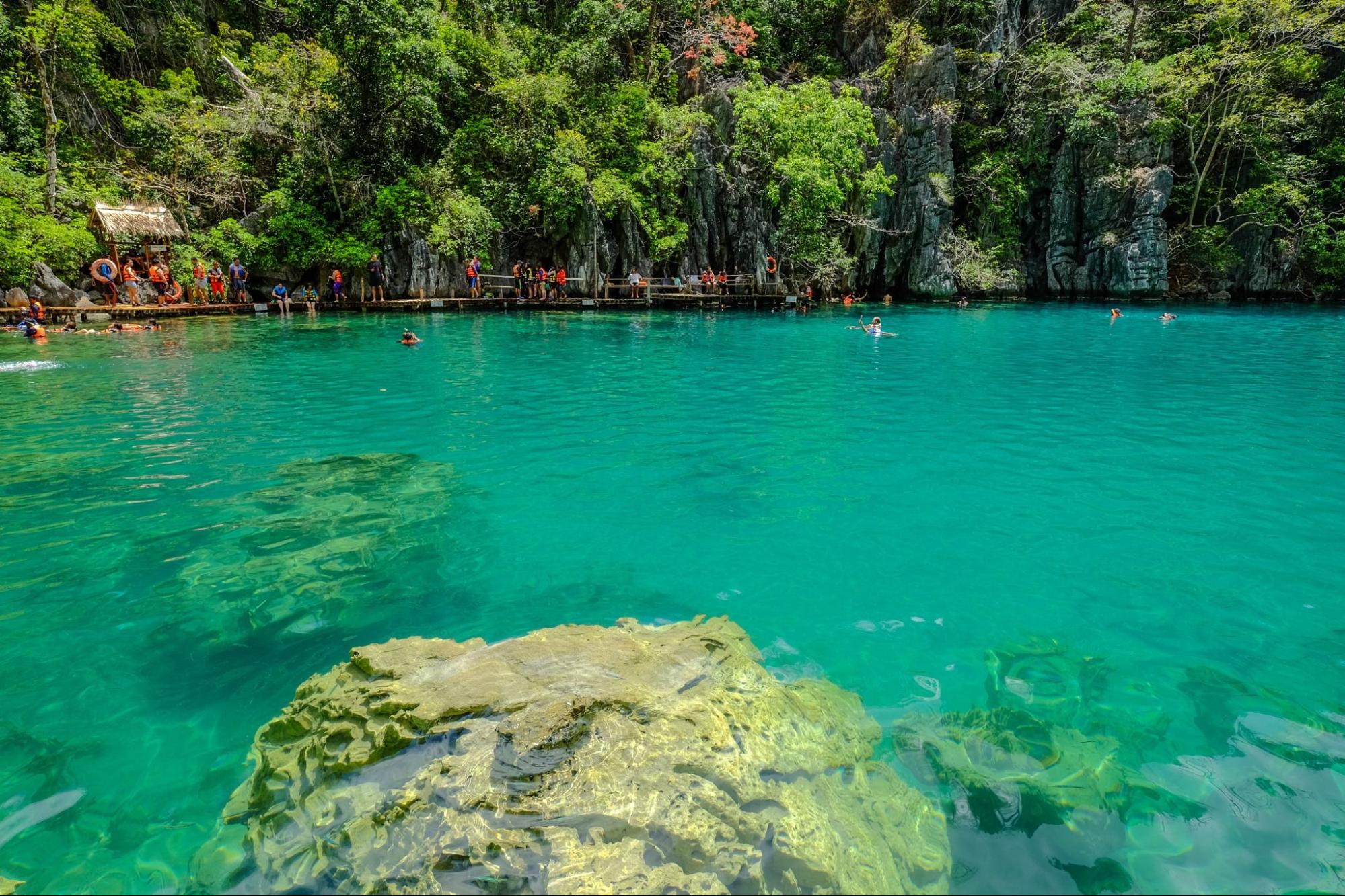 Kayangan Lake in Coron Island, Palawan, The Philippines Kayangan Lake in Coron Island, Palawan, The Philippines
