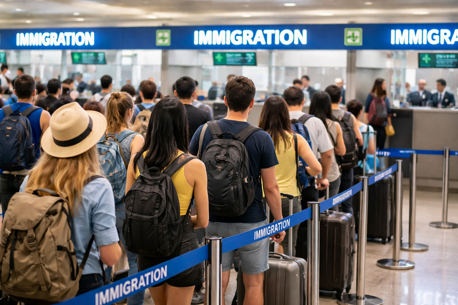 Philippines Airport Immigration Line For Tourists