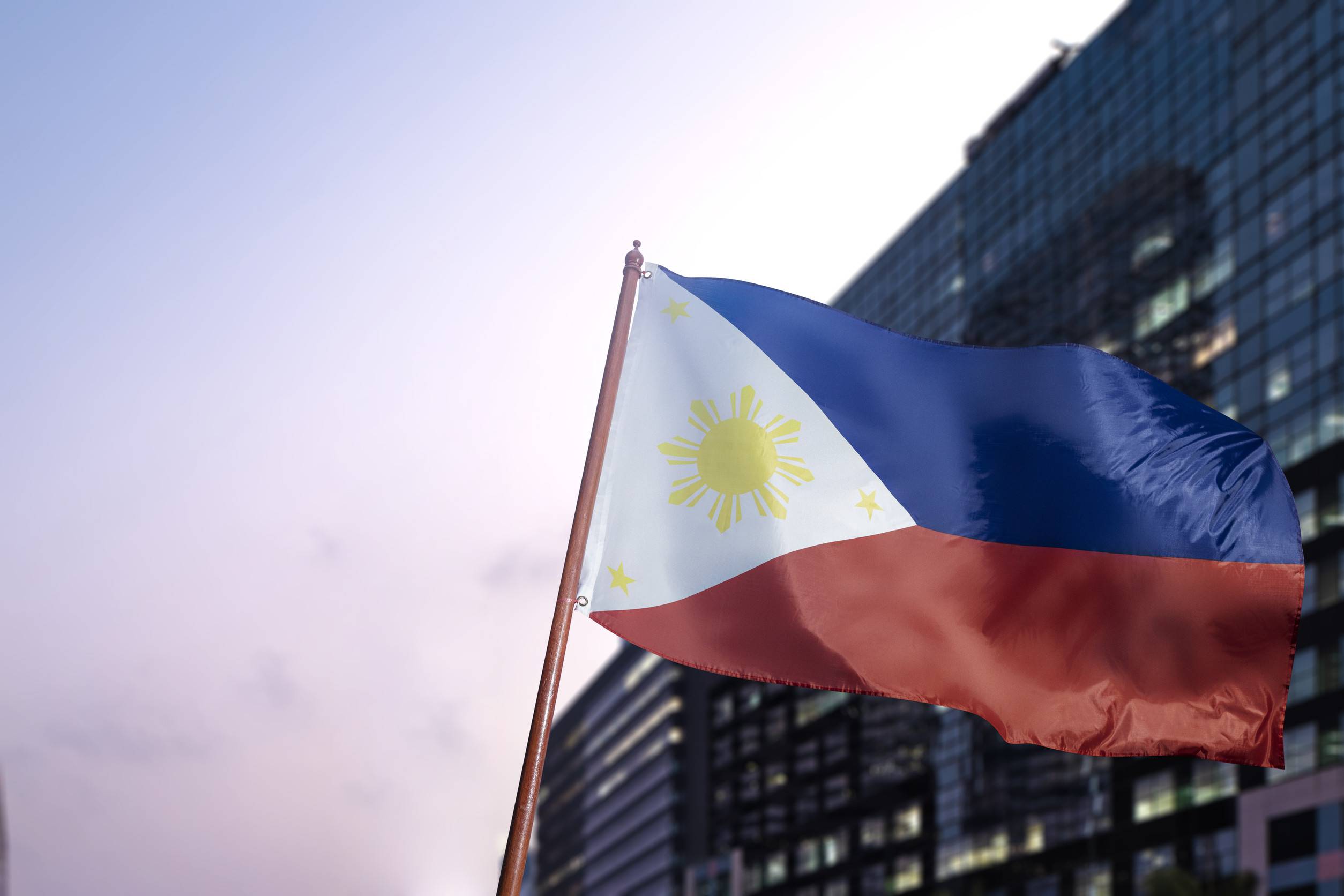 Philippines Flag Flying In The Air