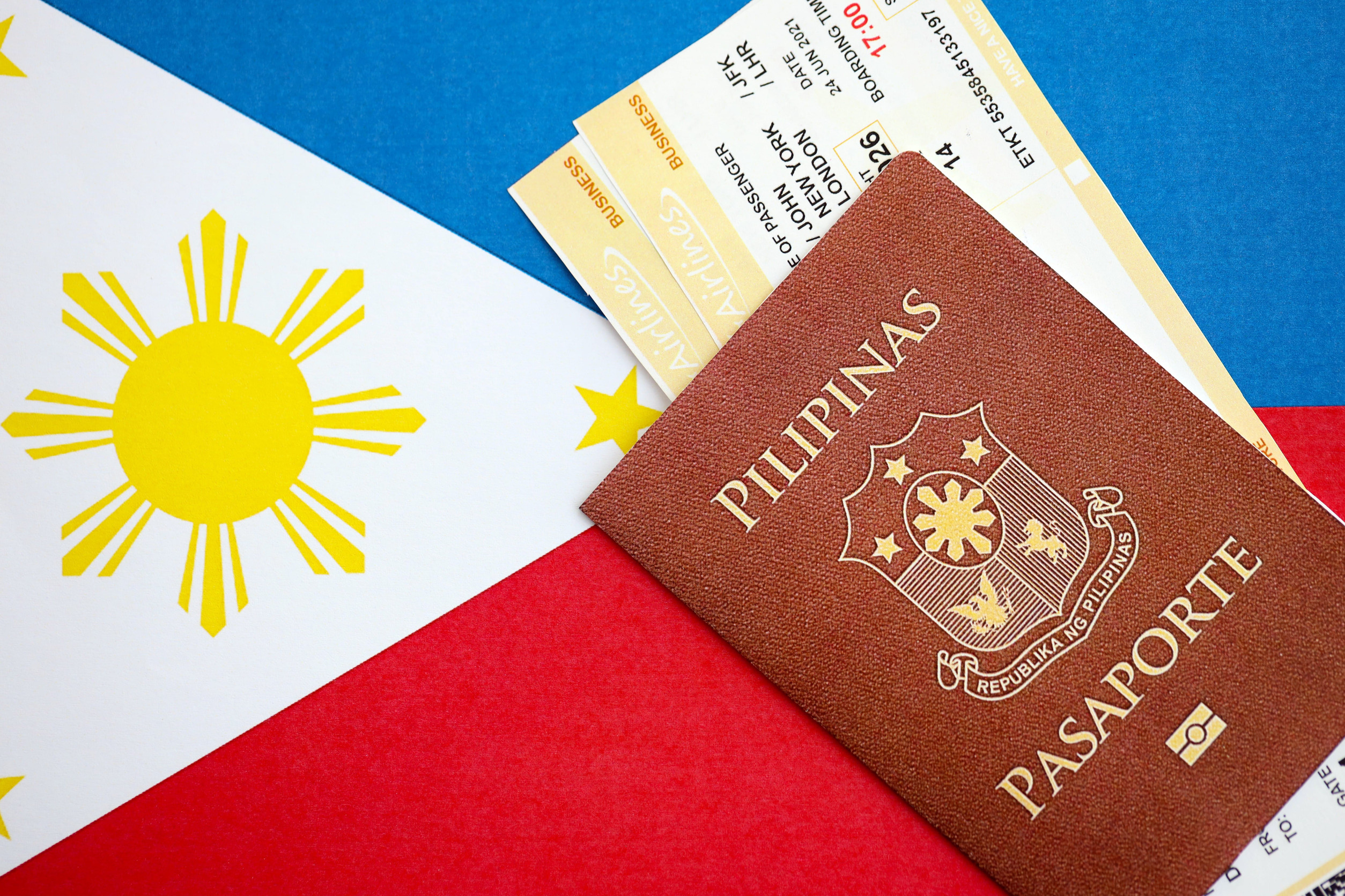 Philippines Passport And Boarding Pass Ticket