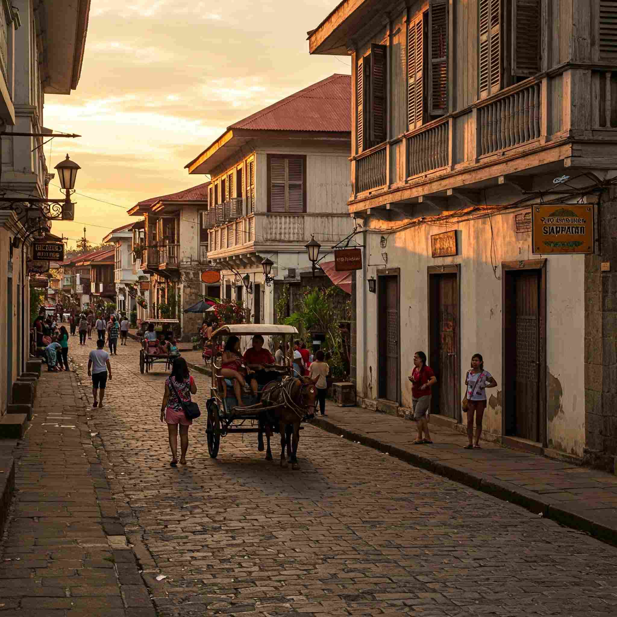 Historic street of Calle Crisologo, Vigan, Ilocos Sur, Philippines Historic street of Calle Crisologo, Vigan, Ilocos Sur, Philippines