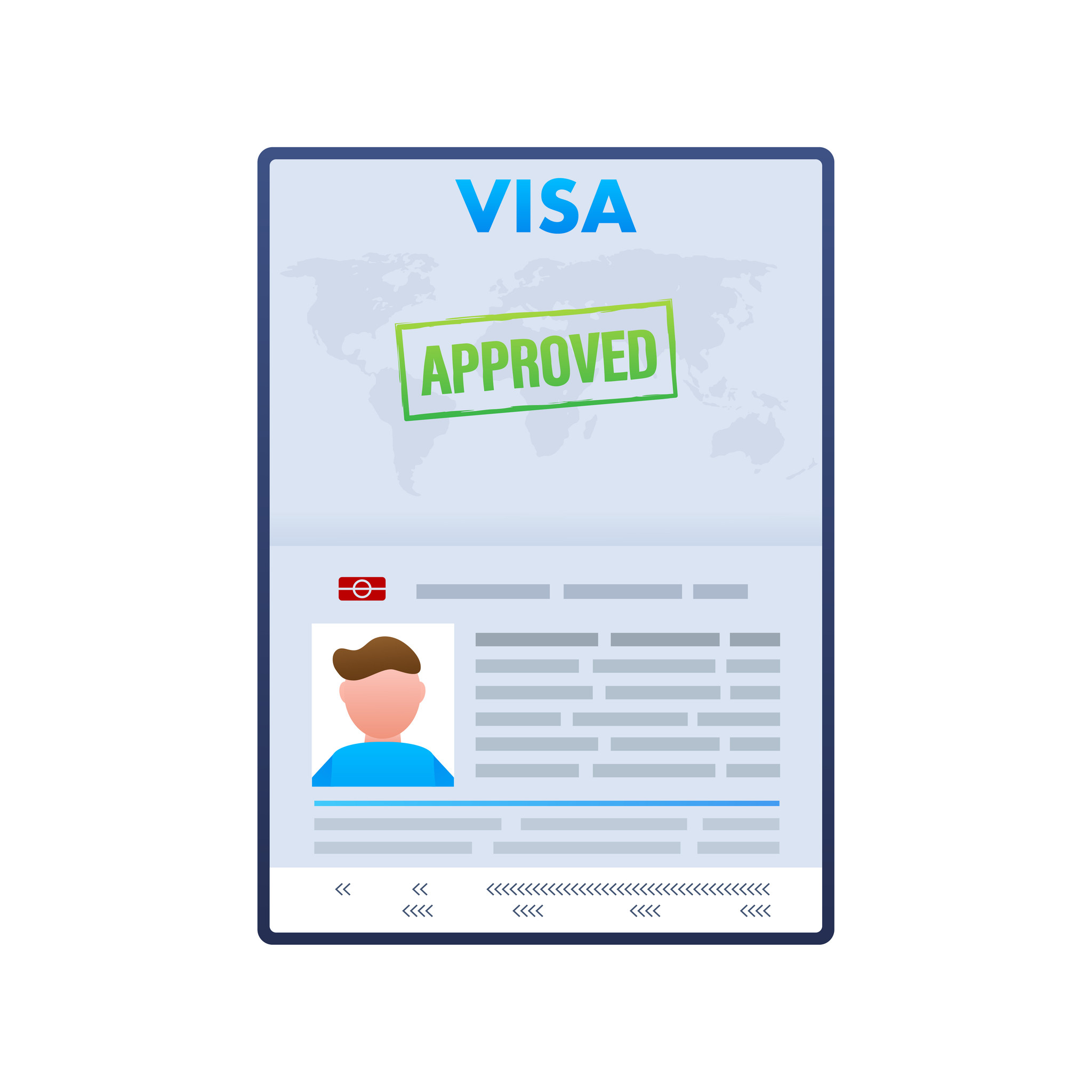 Visa application travel approval immigration visa vector stock illustration